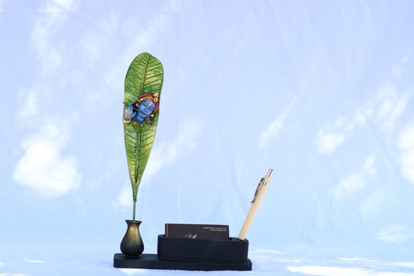 Picture of Shree Krushna Pen Stand | Black Resin Statue | Size - 16 inch
